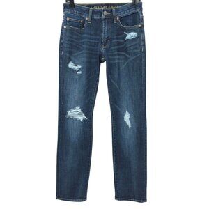 American Eagle Slim Straight Jeans 28x32 Distressed Extreme Flex 4 Stretch Dark